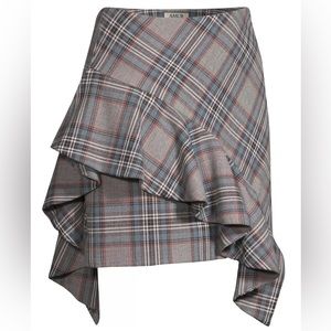AMUR - EMI Ruffled Plaid Mini Skirt